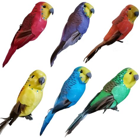 Pappagallo da albero di pasqua con ferretto per appendere set6 decorazioni addobbi pasquali casa vetrina negozi (1/5)