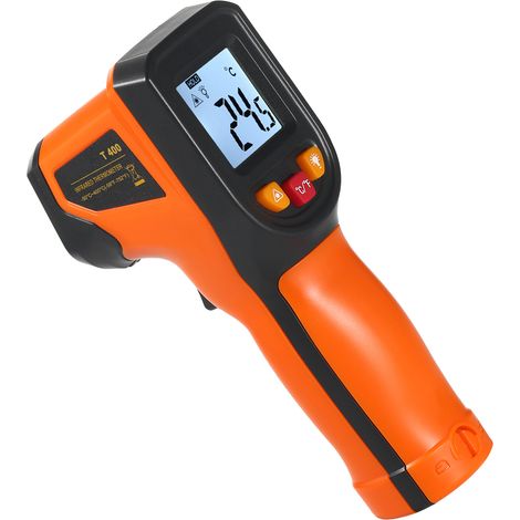 NJTY Thermomètre infrarouge sans contact numérique -50°C400°C (-58°F752°F) émissivité 0.95 pour usage industriel, cuisine, auto, non pour température corporelle (1/4)