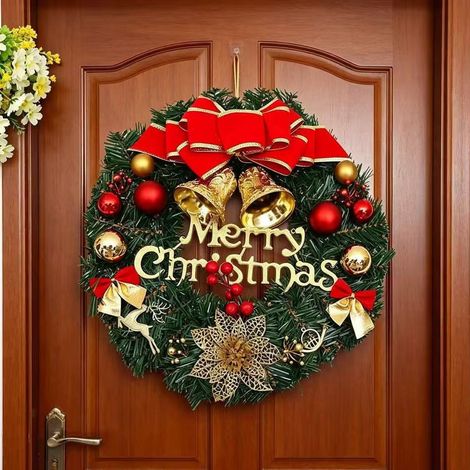 Couronne de Noël, décorations de Noël – motif double cloche (1/3)