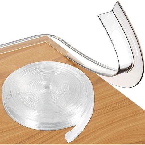 Garde De Coin - Protection Angle Table Silicone Souple Transparent 5 M - Pour Sécuriser Meubles Intérieurs - Lot De 1 (1/4)