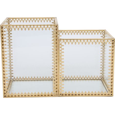 Boîte de rangement à deux compartiments pour outils à ongles, cotons, pinceaux et autres accessoires de bureau minimalistes. (1/5)