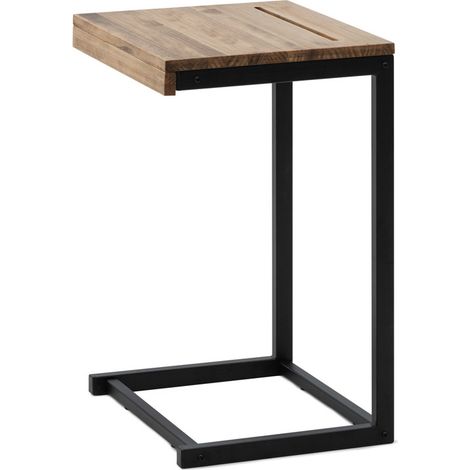 Mesita Ordenador iCub 36x40x63cm para sofa Negra en madera maciza de pino acabado vintage estilo industrial Box Furniture (1/5)