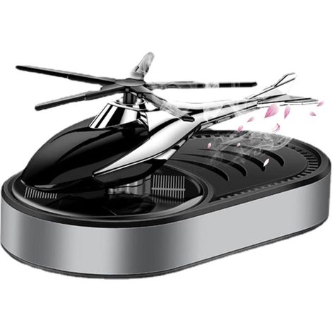 Pot de senteur solaire de voiture-énergie solaire-rotation hélicoptère design diffuseur d'aromathérapie pour huiles essentielles, rotation voiture diffuseur de parfum ornement,Argent (1/3)