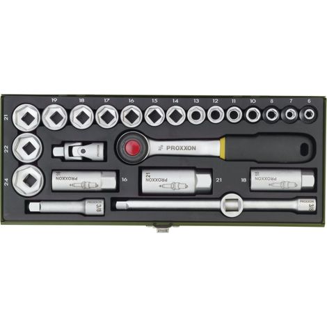 Serie chiavi a bussola con cricchetto da 3/8" 24 pz Proxxon 23110 (1/7)