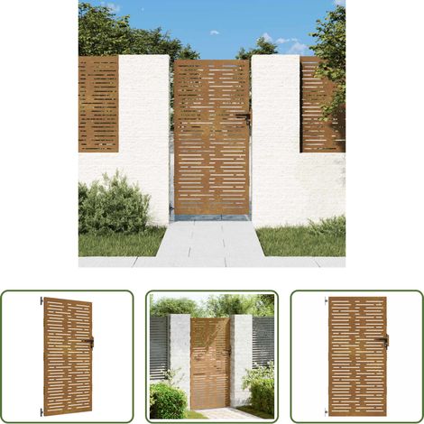vidaXL Gartentor 85x175 cm - Gartentor 85x175 cm Cortenstahl Quadratisches Design (1/5)