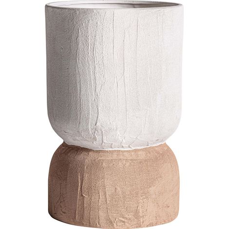 Vase contemporain en céramique brune forme ronde élégante - Brun chocolat mat contemporain (1/2)