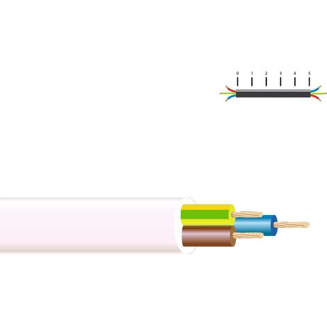 100 Cavo elettrico H 05 Vv-f 3x1,5mm Bianco Euro/m