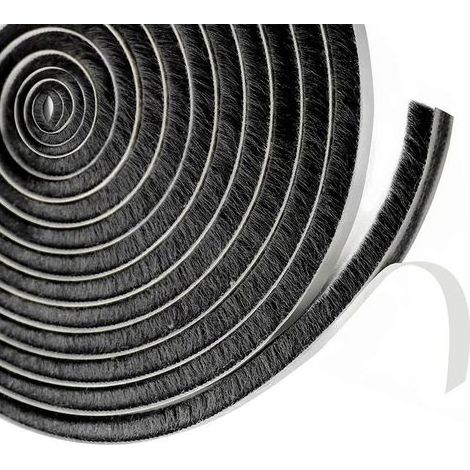 Noir,Joint brosse porte coulissante,9 mm(B) x 15 mm(D) x6M(L) Joint Fenetrepour Lsolation Phonique Porte,volet isolant (1/5)