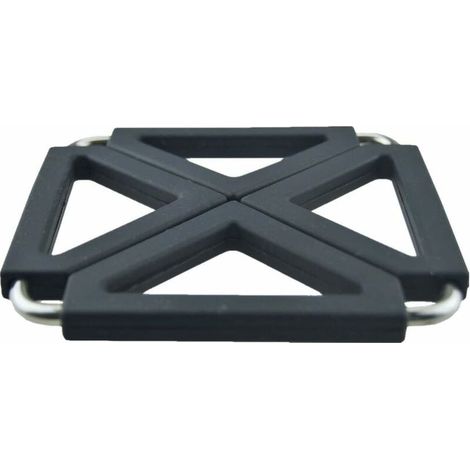Dessous de plat pliable, réglable et extensible en métal et siliCône, Noir , Taille unique-Fei Yu (1/4)