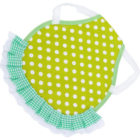 Gilet de protection dorsal élastique en dentelle pour poules, canards et oies - Vert à pois blancs (1/5)