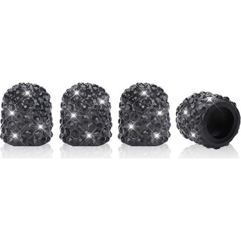 4 tapones de válvula para coche,tapones de válvula de coche con diamantes de cristal,tapones de válvula de neumático con diamantes de imitación (1/5)