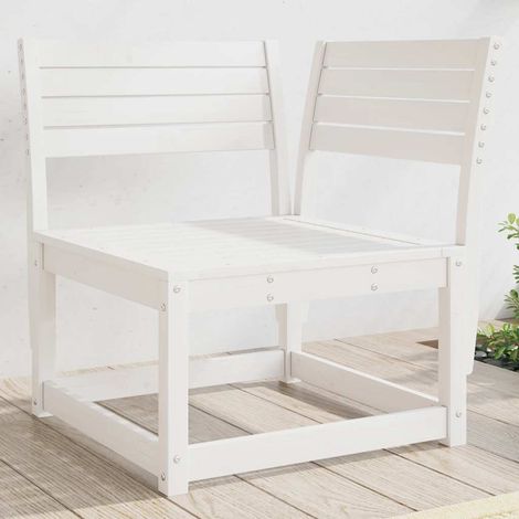 vidaXL Canapé d'angle de jardin blanc 73x73x78cm bois pin massif (1/5)