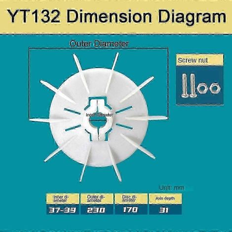 Pale de ventilateur moteur en plastique haute température - Ventilateur de refroidissement durable pour accessoires de moteur YT132 (1/5)