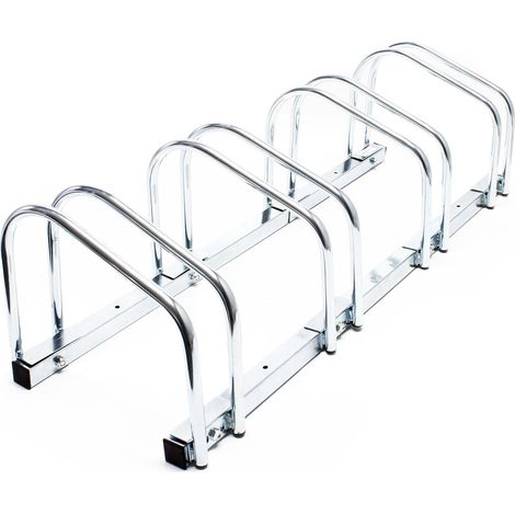 Wiltec Rastrelliera per 4 biciclette 95x33x27 cm in acciaio zincato Portabici