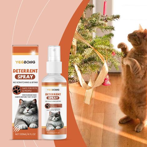 Cat repellent spray for indoor and outdoor use, prevents cats from climbing on beds and urinating indiscriminately, protecting your home -- 120ml -- BIEMMEDUE (1/5)