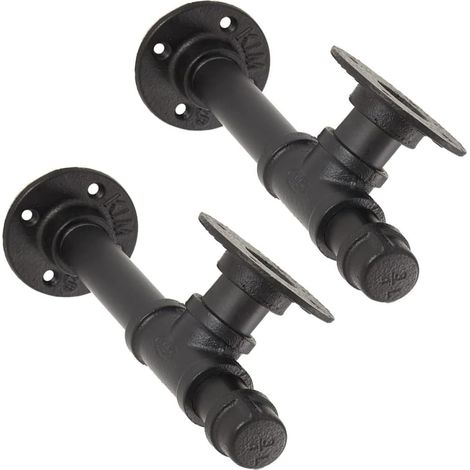 Wandregalhalterungen aus Eisen im Industriestil 2 Stück 25 5