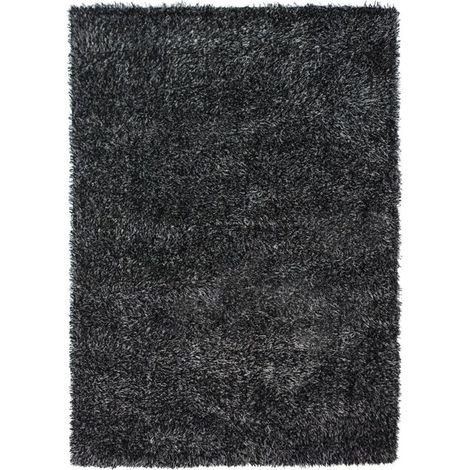 SCANDINAVE - Tapis à poils longs toucher laineux anthracite 120x170 (1/3)
