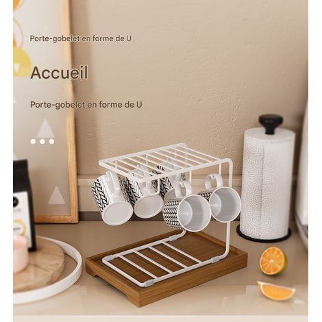 Double couche créative tasse d'asphalte rack accueil café tasse support tasse tasse tasse en verre rack de rangement