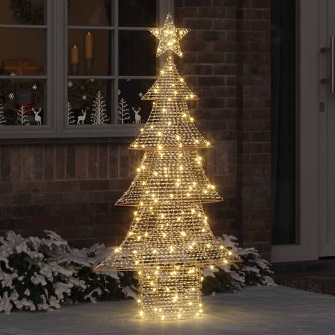 Árbol de Navidad con 160 LED cálido 151 cm PET