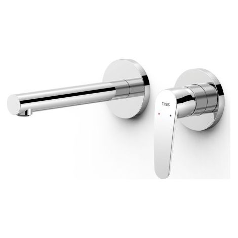 Mitigeur lavabo encastré bec 177 mm Chromé - TRES 22030021 (1/3)