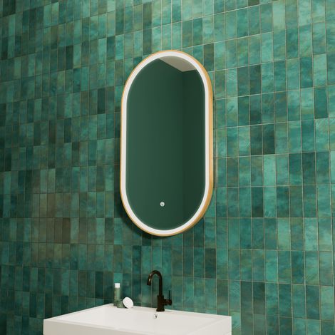 LOMAZOO Miroir de salle de bain ovale avec éclairage intégré - 50