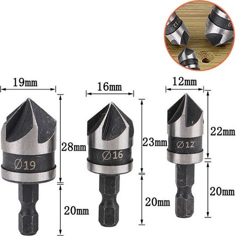 KZQ Gerader Fräser mit 8 mm Schaft, 3-teiliger gerader Fräser, Schaftschlitzfräser, Holzfräser, Holzfräswerkzeuge, Holzbearbeitungswerkzeug, Schnittdurchmesser 3 mm/4 mm/5 mm (1/4)