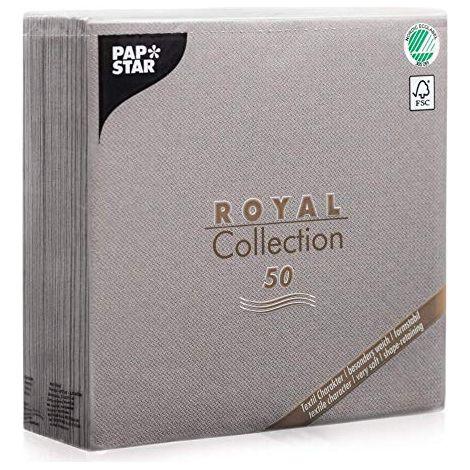 Papstar 10822 50, Tovaglioli di Carta Royal Collection Piega a 1/4 40 x 40 cm (1/4)