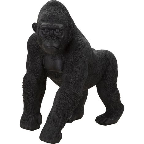 Statuette Déco en Résine "Gorille Debout" 37cm Noir (1/5)