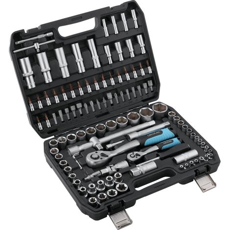 Cecotec Maletín Portaherramientas 108 Piezas ToolBox KRK 4200. 2 Carracas de 72 Dientes, Vasos CR-V de Alta Resistencia (1/3)