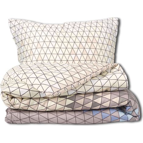 Completo letto in raso 160x200 ESCLUSIVO Geometrico nei toni del beige Primavera (1/5)
