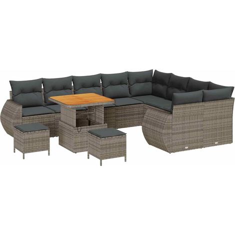 Maison Exclusive - Gartensofa-set mit Kissen mit Speicher 12 pcs