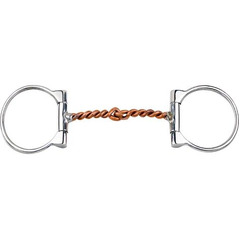 Filetto western pieno a D inox con imboccatura a torciglione in rame da 9 mm