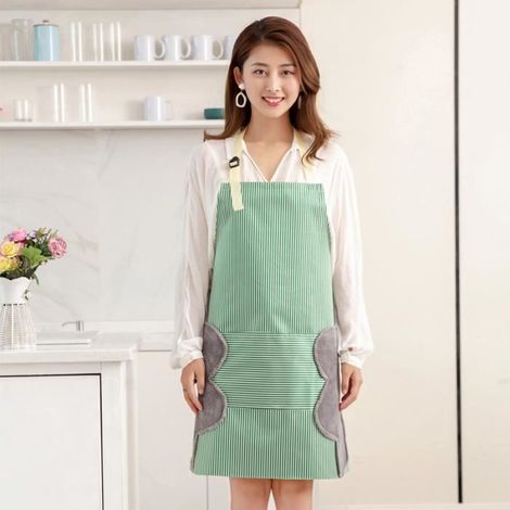 Tablier de cuisine - PVC - imperméable à l'huile et à l'eau - vert (1/4)