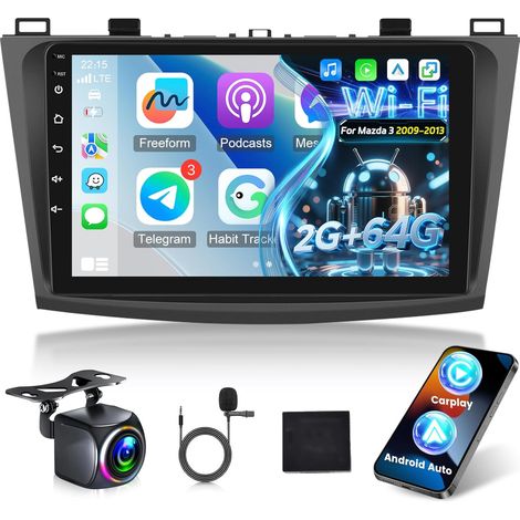Android Autoradio pour 3 2009-2013 avec sans Fil Écran Tactile HD de 9 Pouces avec GPS/WiFi/Bluetooth/EQ/FM RDS (1/5)