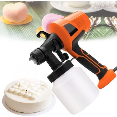 Pistolet à chocolat professionnel 500 W – Pulvérisation réglable (45°/90°/180°), capacité 700 ml, prêt à l’emploi pour décoration pâtissière