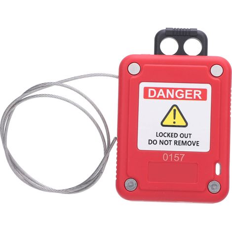 Câble de consignation/déconsignation avec cadenas autobloquant réglable et câble en acier inoxydable pour applications électriques (1/5)