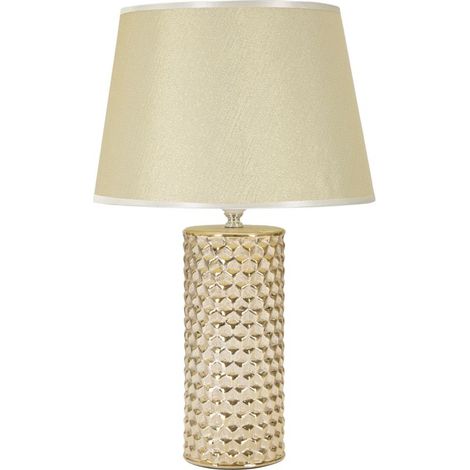 Lampada da Tavolo Glam Gold 30x47,5x30 cm in Ceramica Bianco/Oro (1/5)