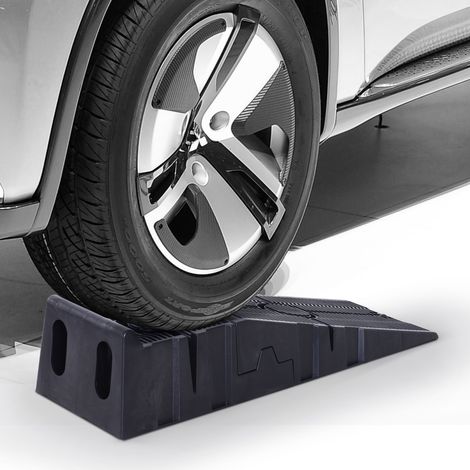 Set di 2 rampe portatili in plastica, portata massima 3 tonnellate, per auto standard e furgoni di piccole dimensioni, 91x30x21 cm, colore nero. (1/5)