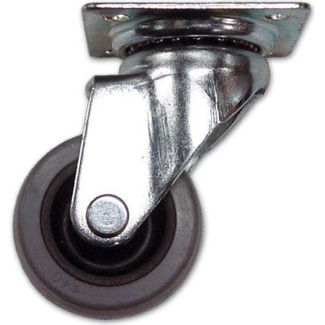 RUOTA GOMMA C/PIASTRA GIREVOLE Ø 80MM "D1P/7 FORCELLA" (1/2)