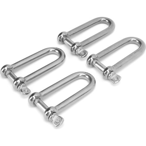 4 Manilles en U en Acier Inoxydable avec Boulons Allongés pour Élingues, 10mm - Accessoires de Levage et Câbles (1/5)