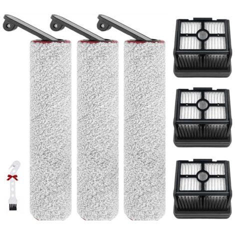 Accessoires pour Dreame H12 Pro / H12 Dual Pièces de Rechange pour aspirateur Eau et poussière, 3 Brosse rotative + 3 filtres Hepa + 1 Brosse