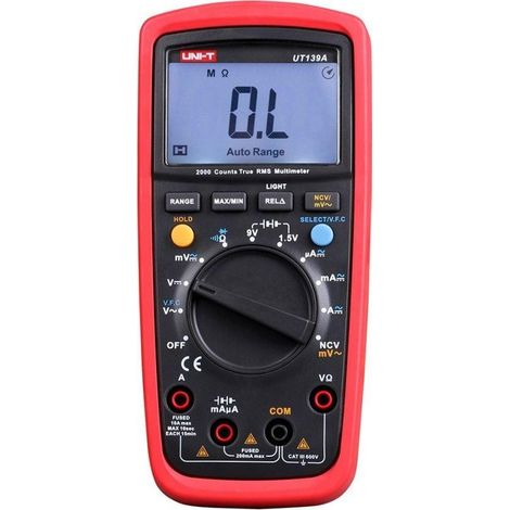 Uni-T UT-139A Multímetro digital rojo y gris
