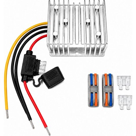 Convertisseur DC-DC 20-72V vers 12V 20A 240W Convertisseur 48V vers 12V IP68,Comprend 2 fusibles 25A,Réducteur de Tension pour Golfette,Camping-Car,Bateau (1/5)