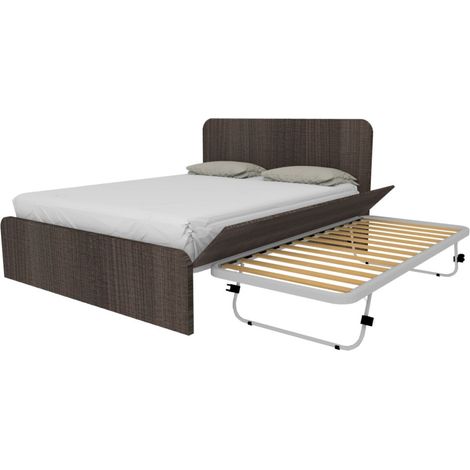 Letto matrimoniale 160x200 con rete estraibile e sollevabile - Olmo jerez scuro