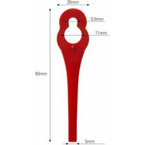 Lot de 100 Lames en Plastique de Rechange pour Coupe Bordure Florabest LIDL FRTA 20 A1,FAT 18B3, FRT18A, (1/4)