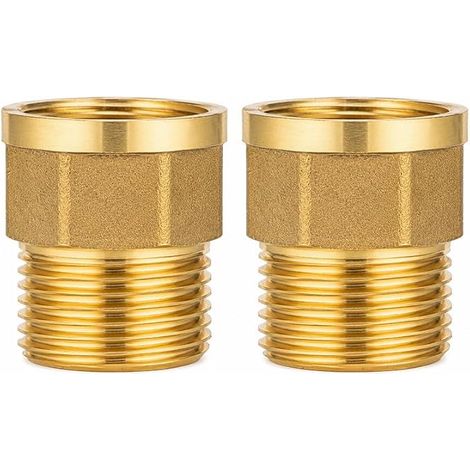 Lot de 2 raccords laiton hex 3/4" BSP M-F (1/4)