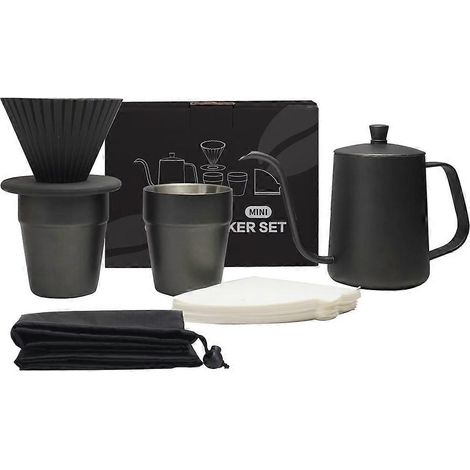 Kit de préparation de café filtre portable - Ustensiles pour latte à faire soi-même, cafetière artisanale, coffret cadeau pour la maison et le bureau (1/5)