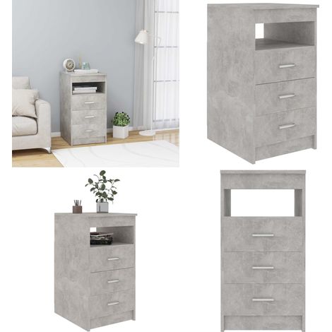 Sideboard mit Schubladen Betongrau 40x50x76 cm Holzwerkstoff - Beton Grau - Sideboard - Kommode - Aufbewahrungsschrank - Wohnzimmermöbel - Home & Living