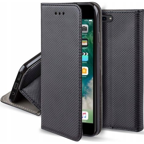 Étui magnétique intelligent pour iPhone 7+ / 8+ / 7 Plus / 8 Plus, noir et verre (1/5)