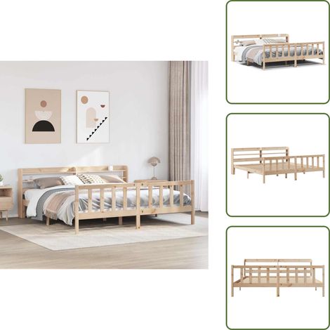 Massivholzbett ohne Matratze 180x200 Kiefernholz - Bettrahmen - Bettgestell - Bett - Doppelbett (1/5)